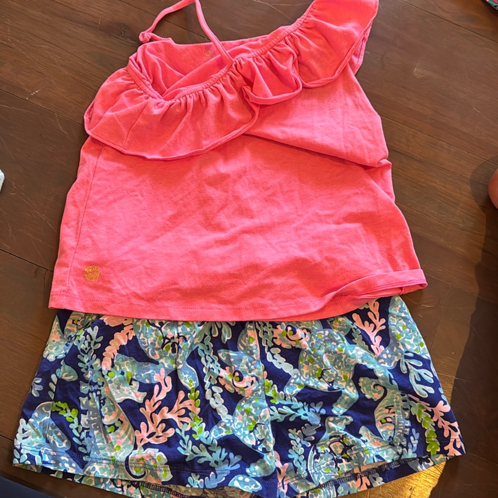 Lilly Pulitzer Shorts and Tank Set M (6-7)